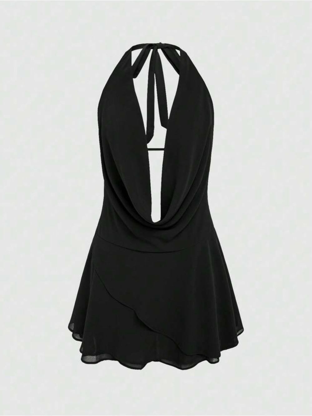 Black mini halter dress